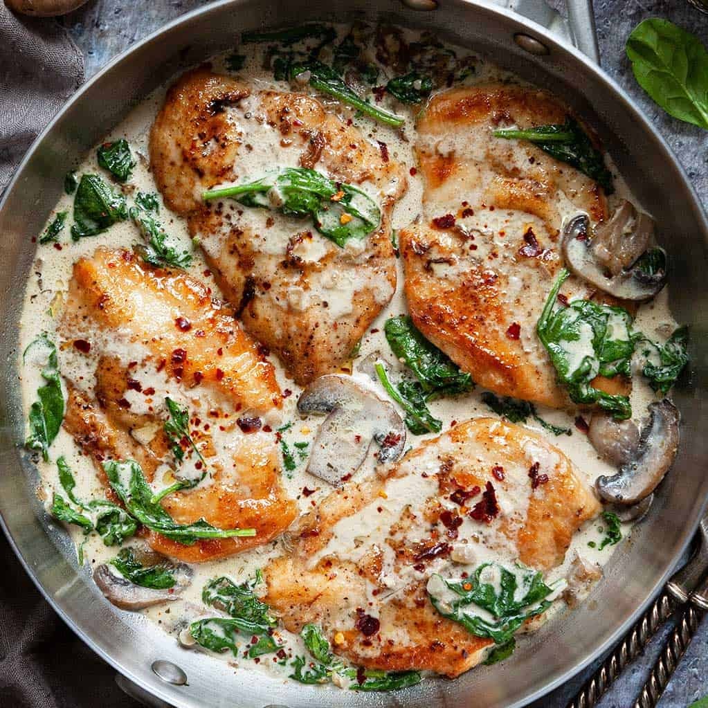 real men cook - chicken Florentine
