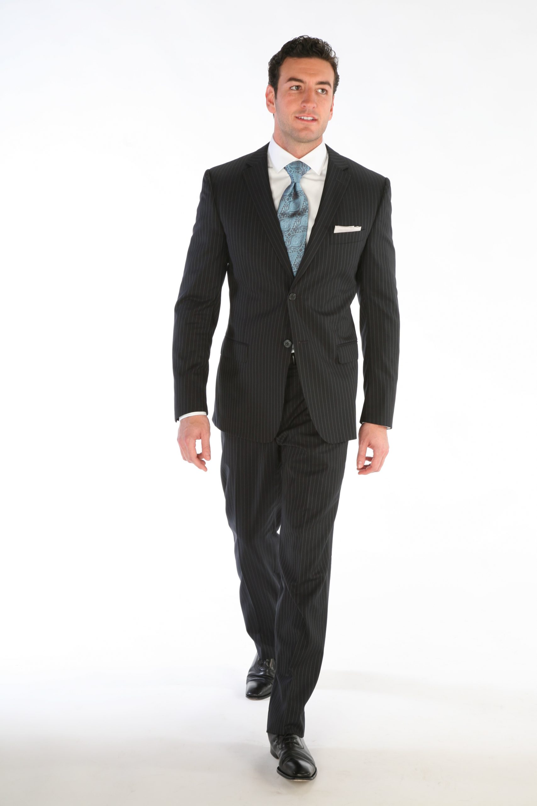 wearing a suit